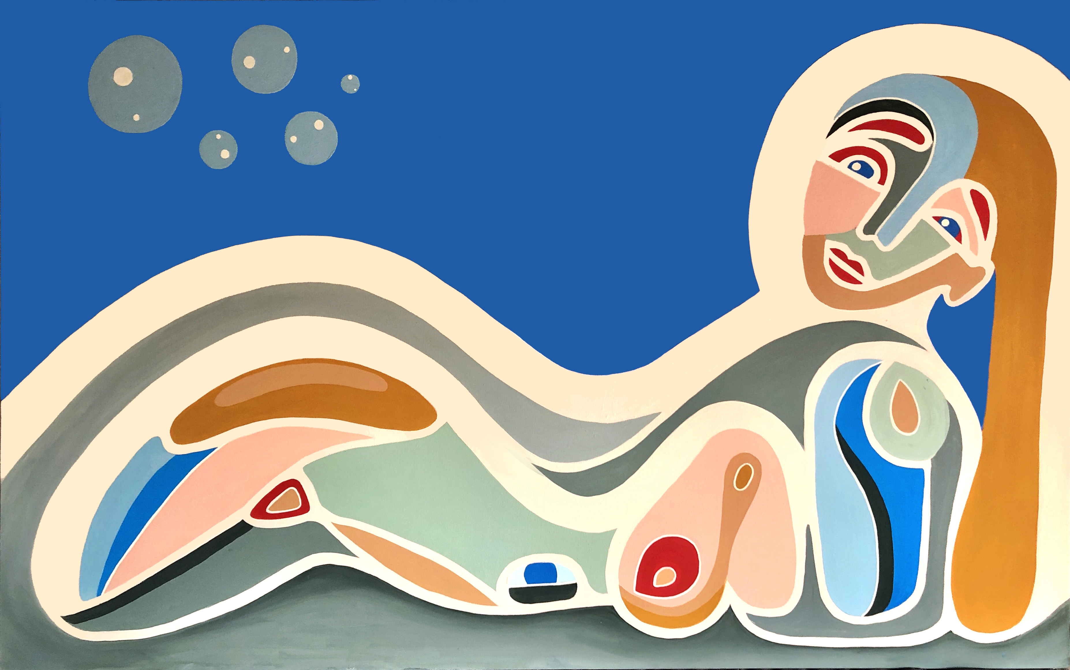 Starry Eyed Utopian, original abstract painting by Sarah Main, 2023